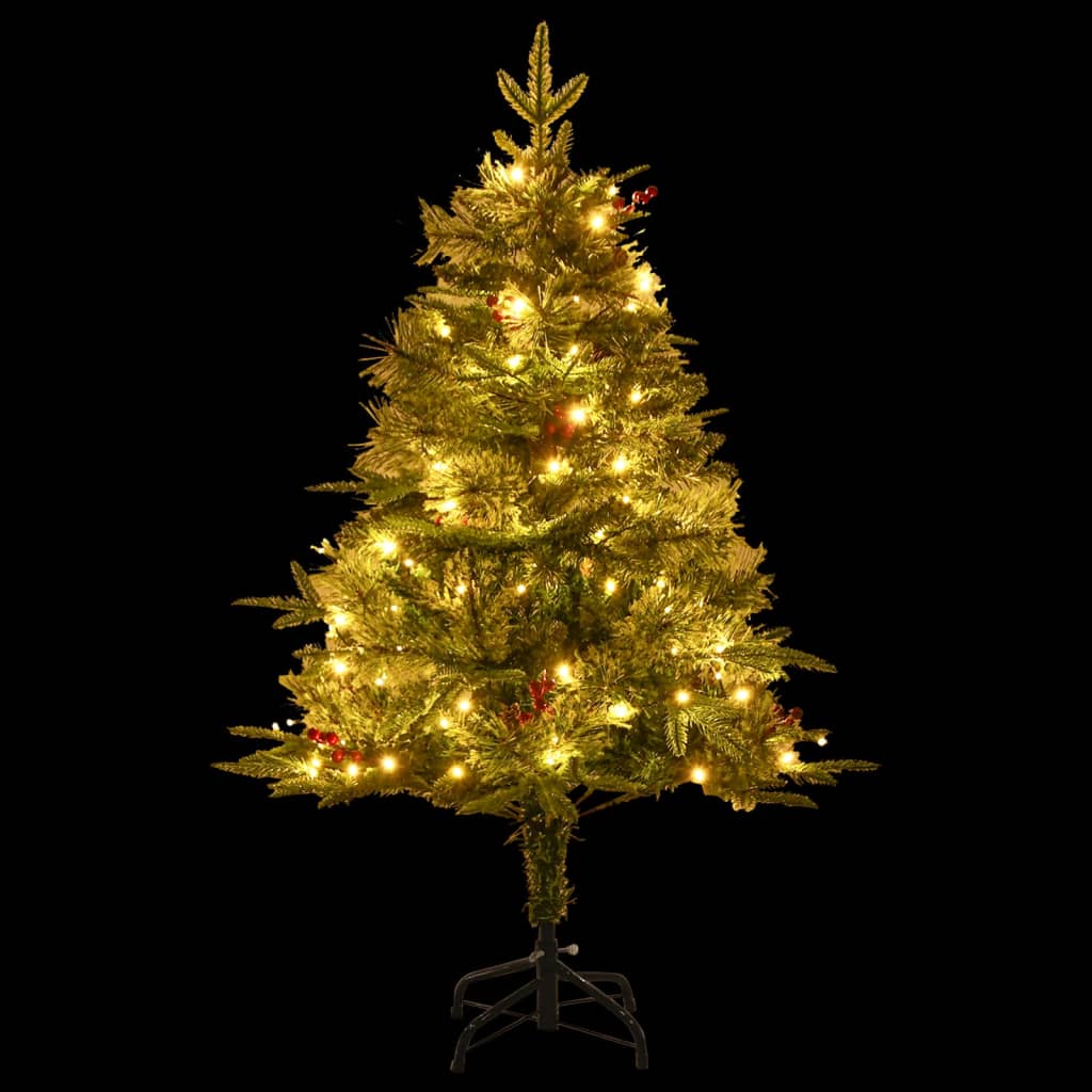 Weihnachtsbaum Mit Beleuchtung Und Kiefernzapfen Grün 150 Cm