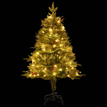 Weihnachtsbaum Mit Beleuchtung Und Kiefernzapfen Grün 150 Cm