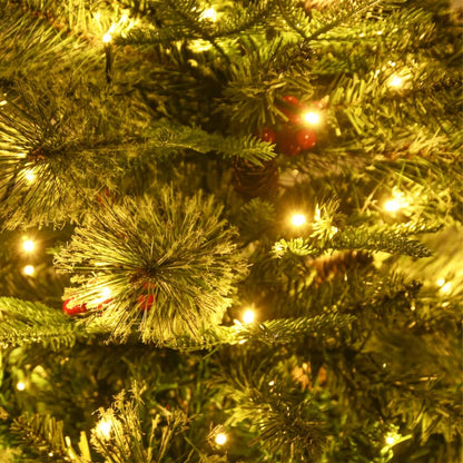 Weihnachtsbaum Mit Beleuchtung Und Kiefernzapfen Grün 150 Cm