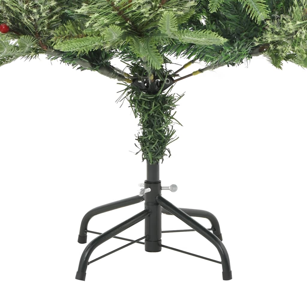 Weihnachtsbaum Mit Beleuchtung Und Kiefernzapfen Grün 150 Cm