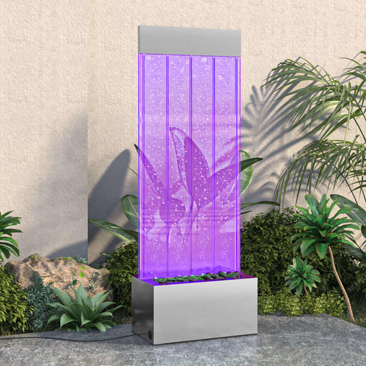 Wassersäule Mit Rgb Leds Edelstahl Und Acryl 110 Cm