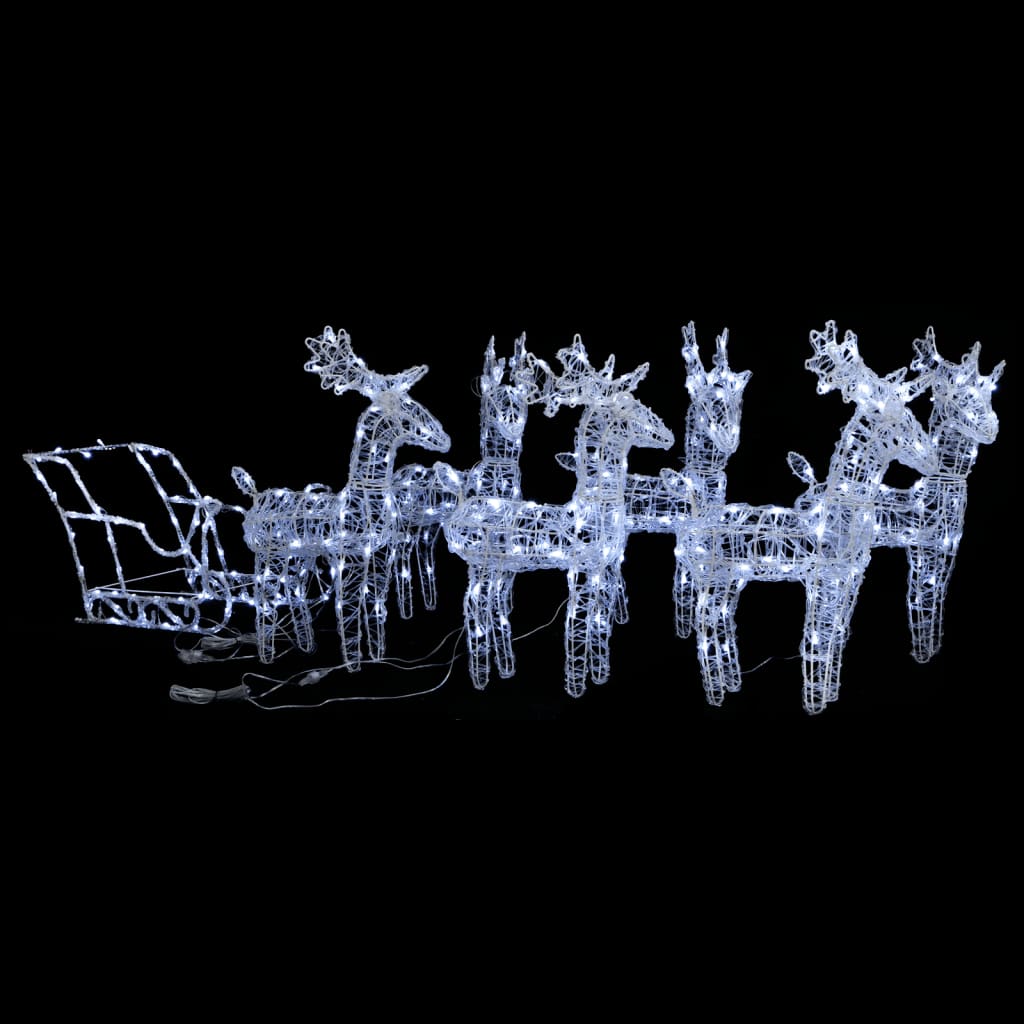 Weihnachtsdekoration Rentiere & Schlitten 280X28X55 Cm Acryl