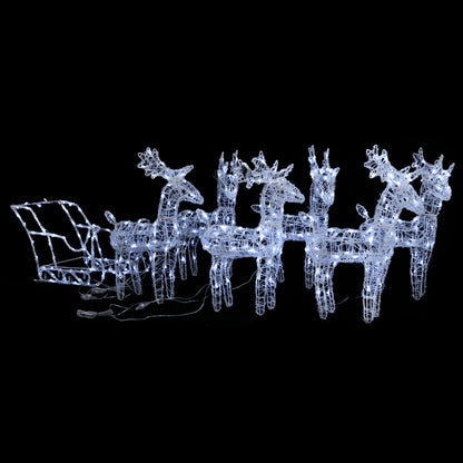 Weihnachtsdekoration Rentiere & Schlitten 280X28X55 Cm Acryl