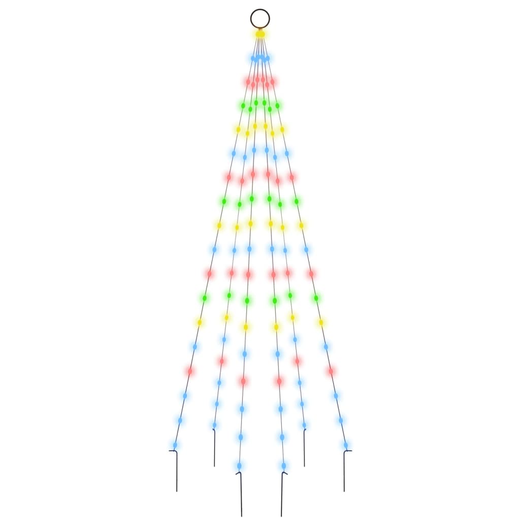Led-Weihnachtsbaum Für Fahnenmast 108 Leds 180 Cm Mehrfarbig