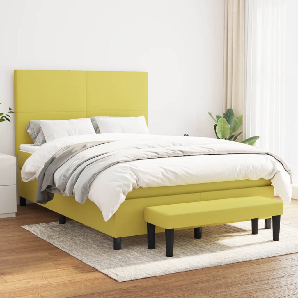 Boxspringbett Mit Matratze Stoff Hellgrün