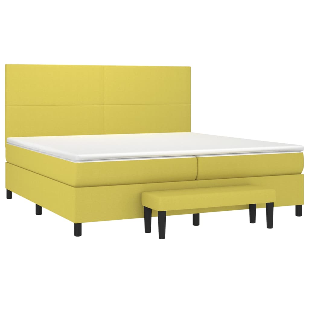 Boxspringbett Mit Matratze Stoff Hellgrün