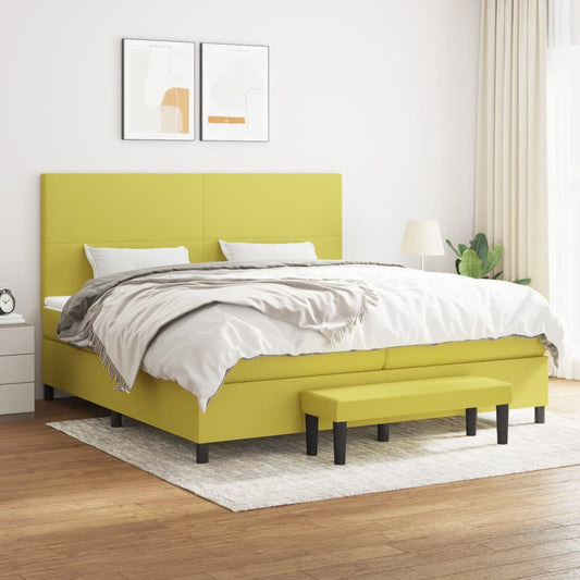 Boxspringbett Mit Matratze Stoff Hellgrün
