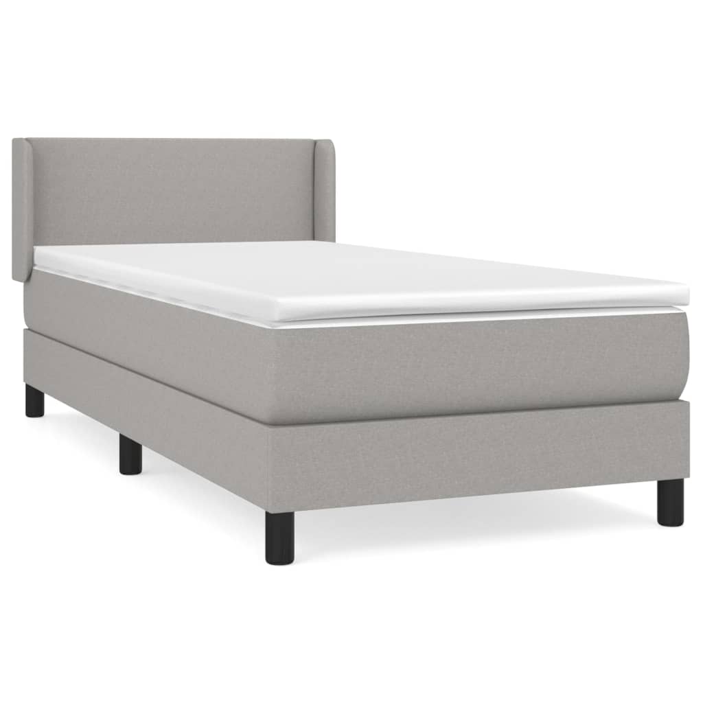 Boxspringbett Mit Matratze Stoff Hellgrau