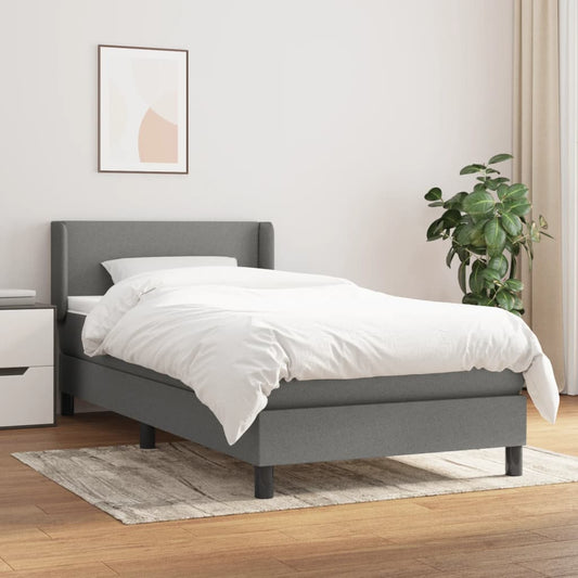 Boxspringbett Mit Matratze Stoff Dunkelgrau