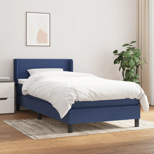 Boxspringbett Mit Matratze Stoff Blau