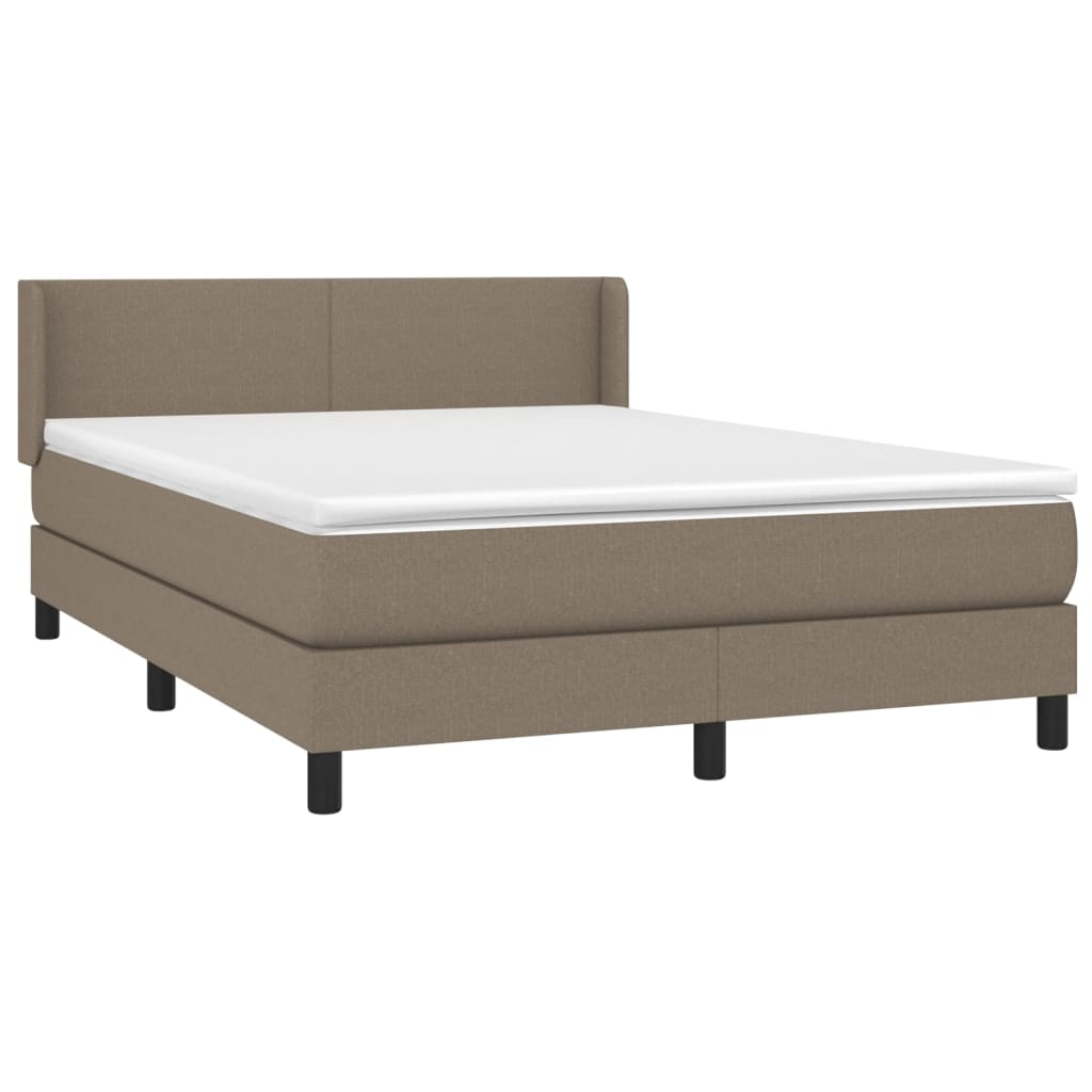 Boxspringbett Mit Matratze Stoff Taupe