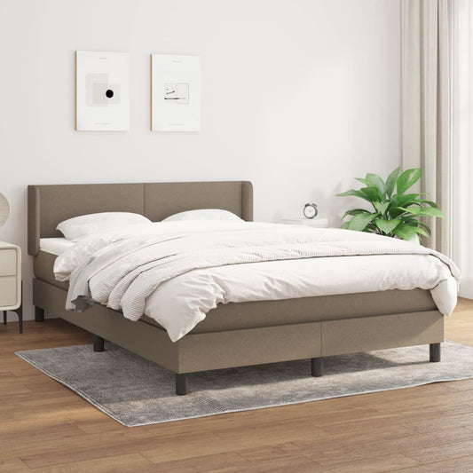 Boxspringbett Mit Matratze Stoff Taupe