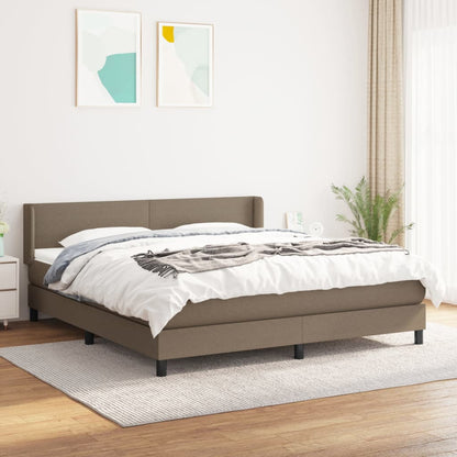 Boxspringbett Mit Matratze Stoff Taupe