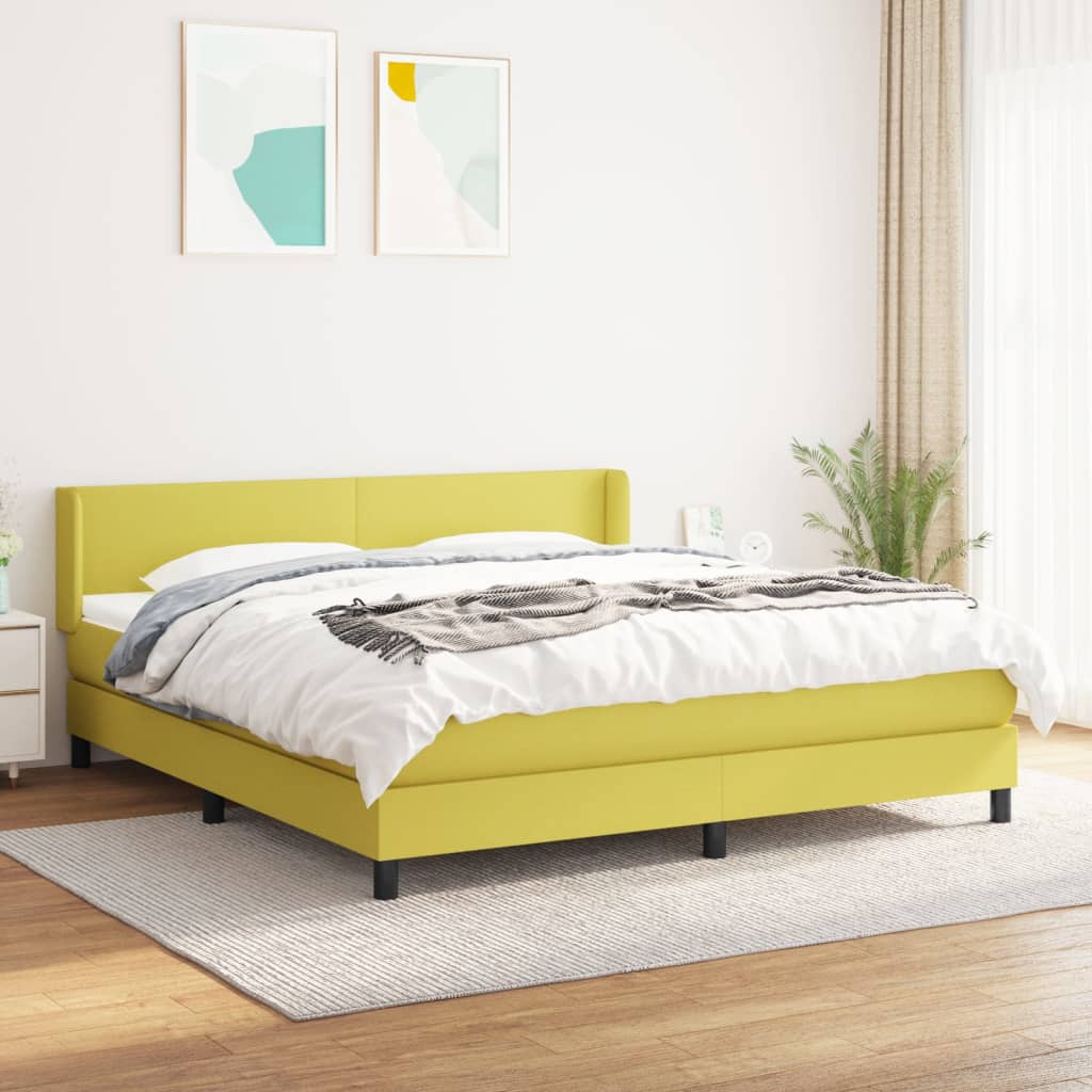 Boxspringbett Mit Matratze Stoff Grün