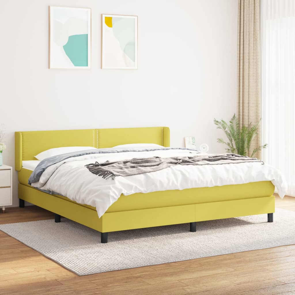 Boxspringbett Mit Matratze Stoff Grün