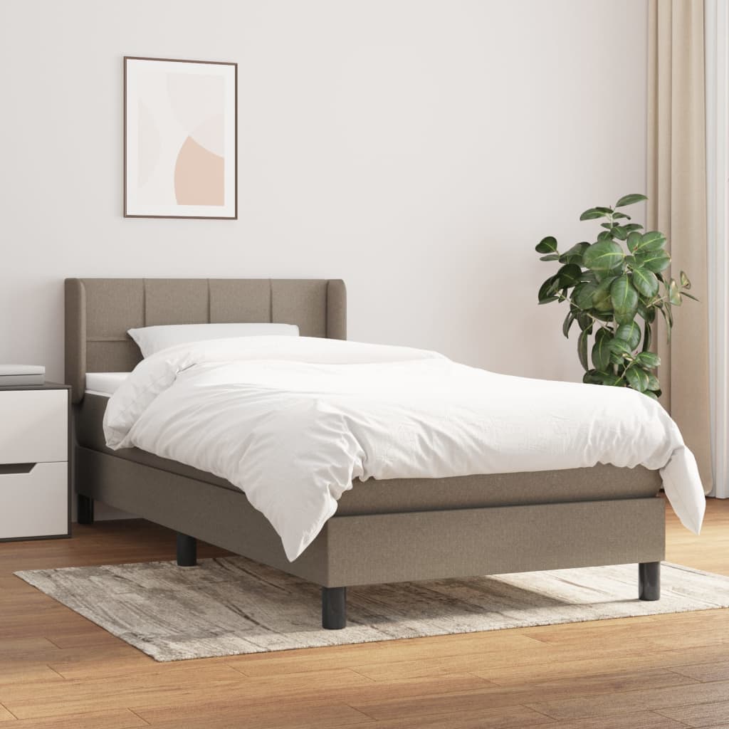 Boxspringbett Mit Matratze Stoff Taupe