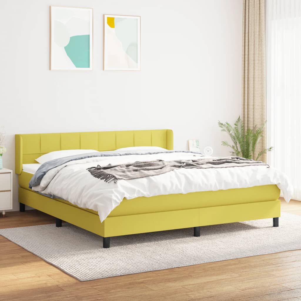 Boxspringbett Mit Matratze Stoff Grün