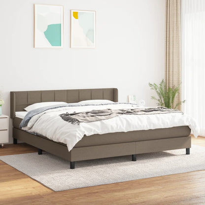 Boxspringbett Mit Matratze Stoff Taupe