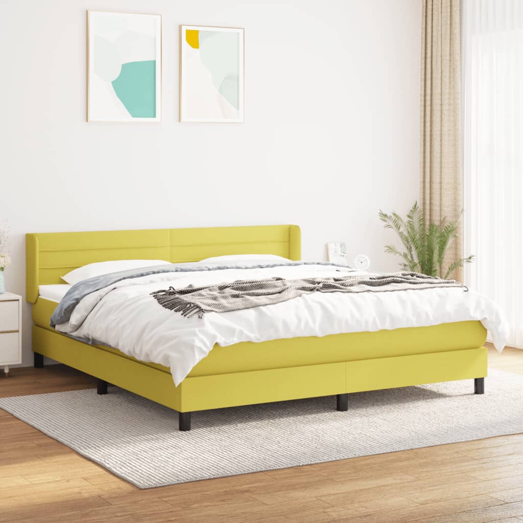 Boxspringbett Mit Matratze Stoff Grün