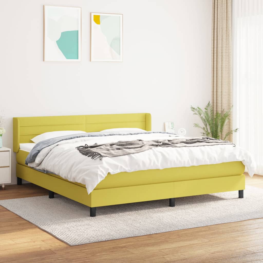 Boxspringbett Mit Matratze Stoff Grün