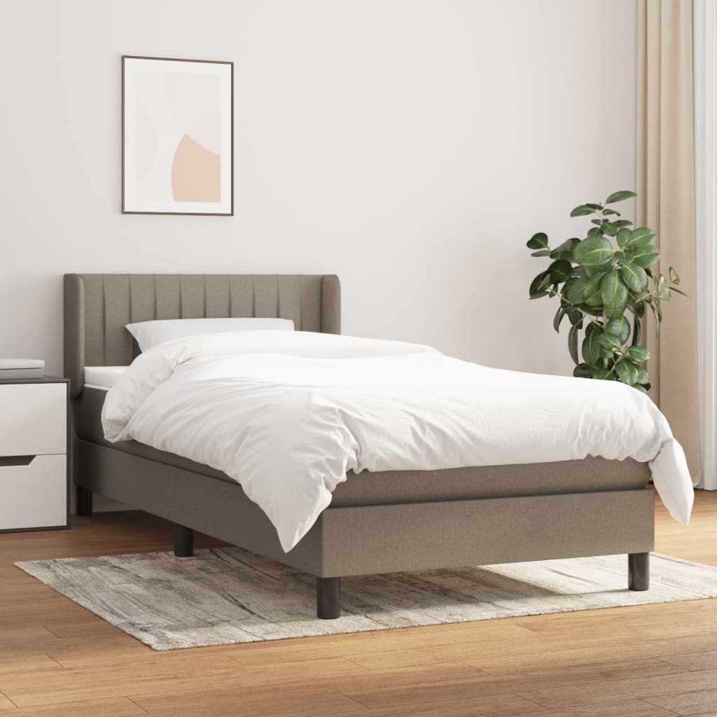 Boxspringbett Mit Matratze Stoff Taupe