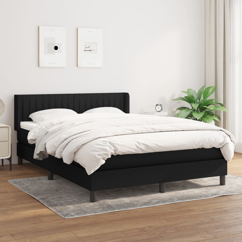 Boxspringbett Mit Matratze Stoff Schwarz