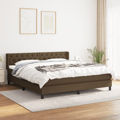Boxspringbett Mit Matratze Stoff Dunkelbraun