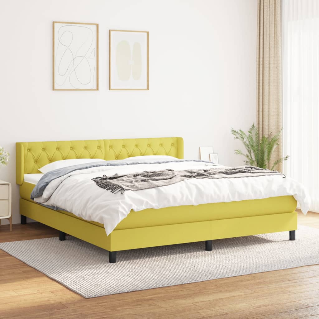 Boxspringbett Mit Matratze Stoff Grün