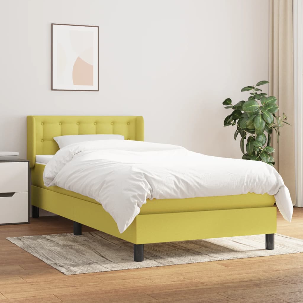 Boxspringbett Mit Matratze Stoff Grün