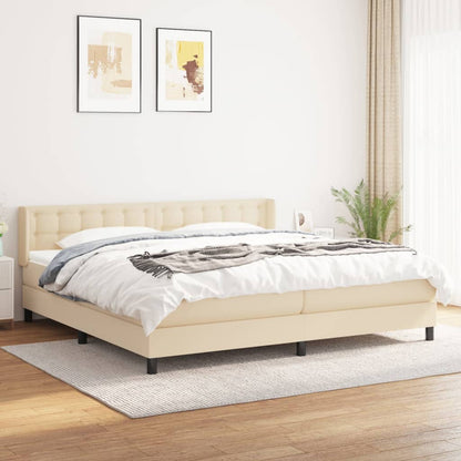 Boxspringbett Mit Matratze Stoff Creme