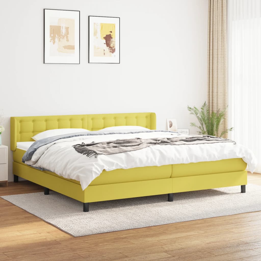 Boxspringbett Mit Matratze Stoff Grün