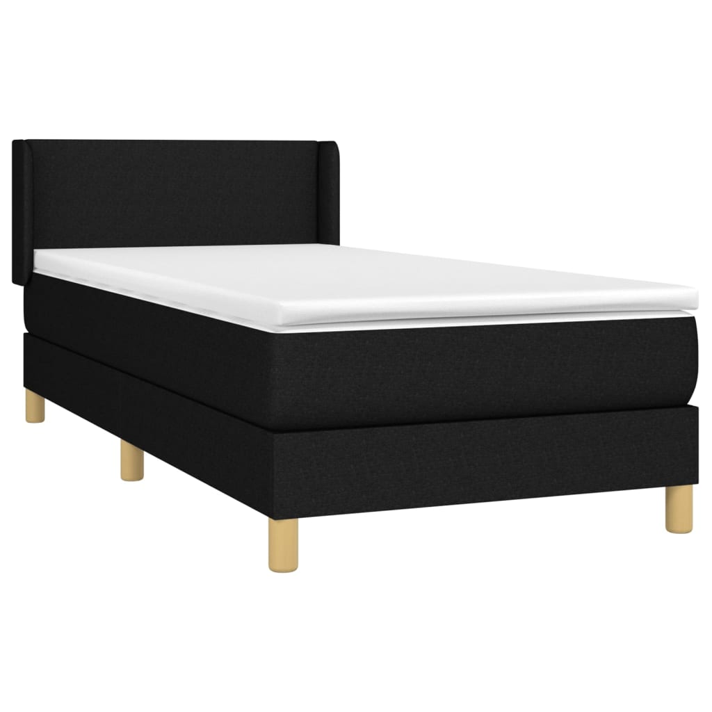 Boxspringbett Mit Matratze Stoff Schwarz