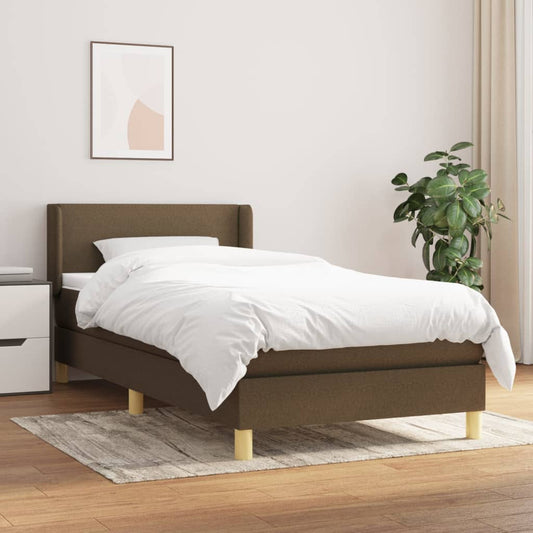 Boxspringbett Mit Matratze Stoff Dunkelbraun