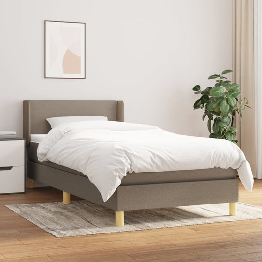 Boxspringbett Mit Matratze Stoff Taupe