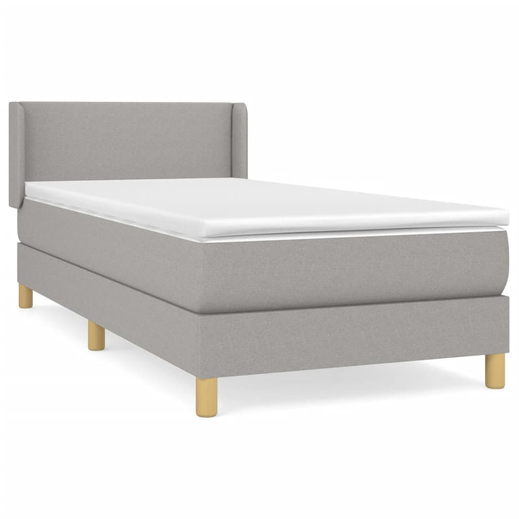 Boxspringbett Mit Matratze Stoff Hellgrau