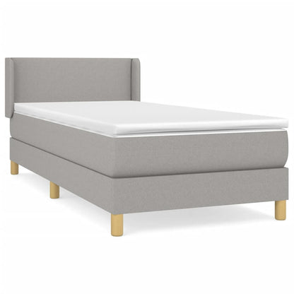 Boxspringbett Mit Matratze Stoff Hellgrau