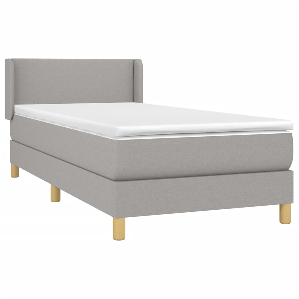 Boxspringbett Mit Matratze Stoff Hellgrau