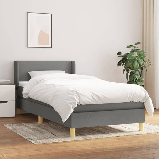Boxspringbett Mit Matratze Stoff Dunkelgrau