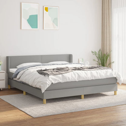 Boxspringbett Mit Matratze Stoff Hellgrau