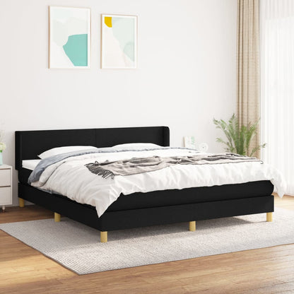 Boxspringbett Mit Matratze Stoff Schwarz