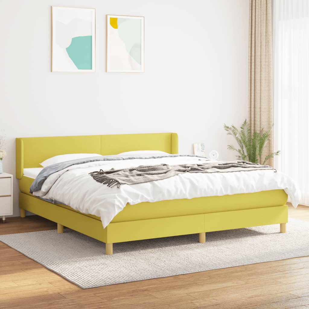 Boxspringbett Mit Matratze Stoff Grün