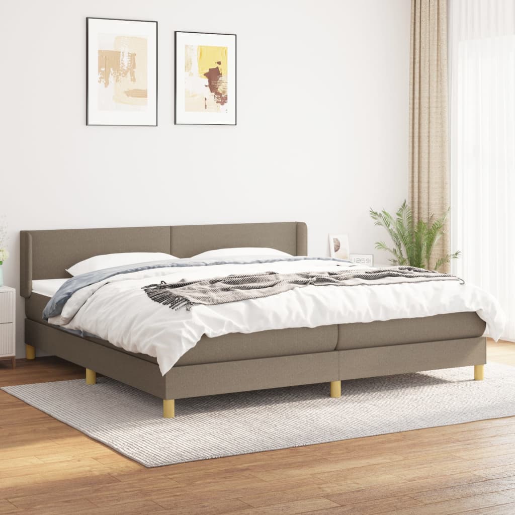 Boxspringbett Mit Matratze Stoff Taupe