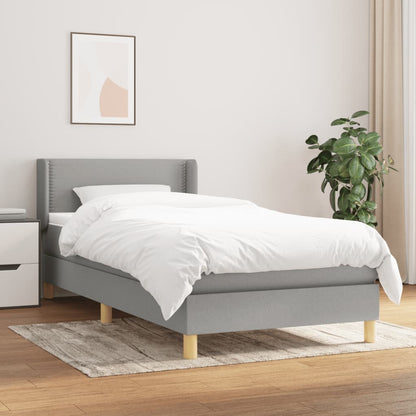 Boxspringbett Mit Matratze Stoff Hellgrau