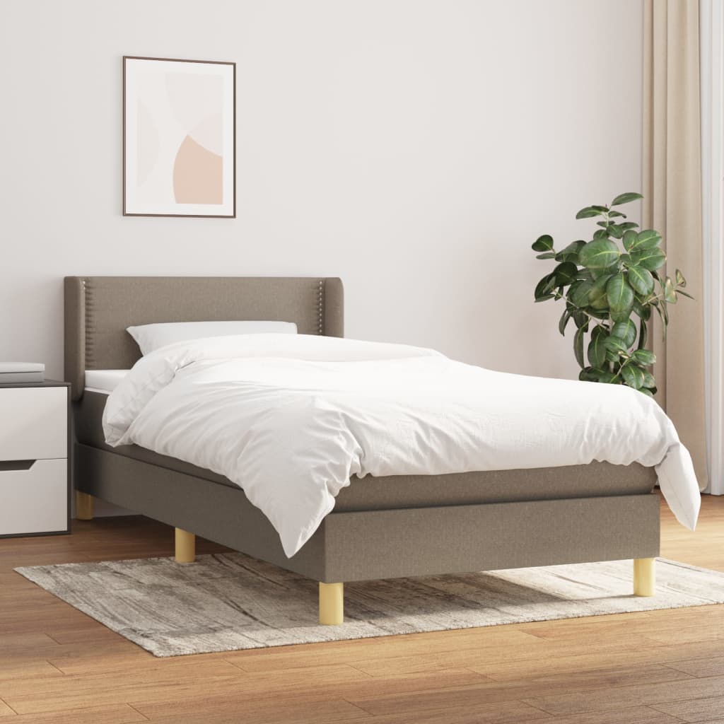 Boxspringbett Mit Matratze Stoff Taupe