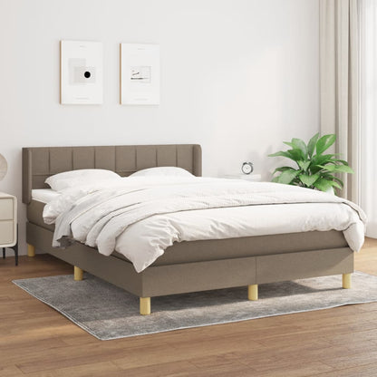 Boxspringbett Mit Matratze Stoff Taupe