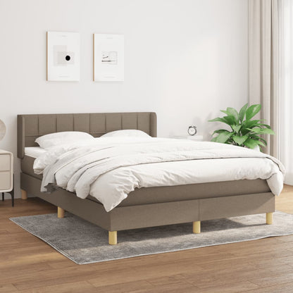 Boxspringbett Mit Matratze Stoff Taupe