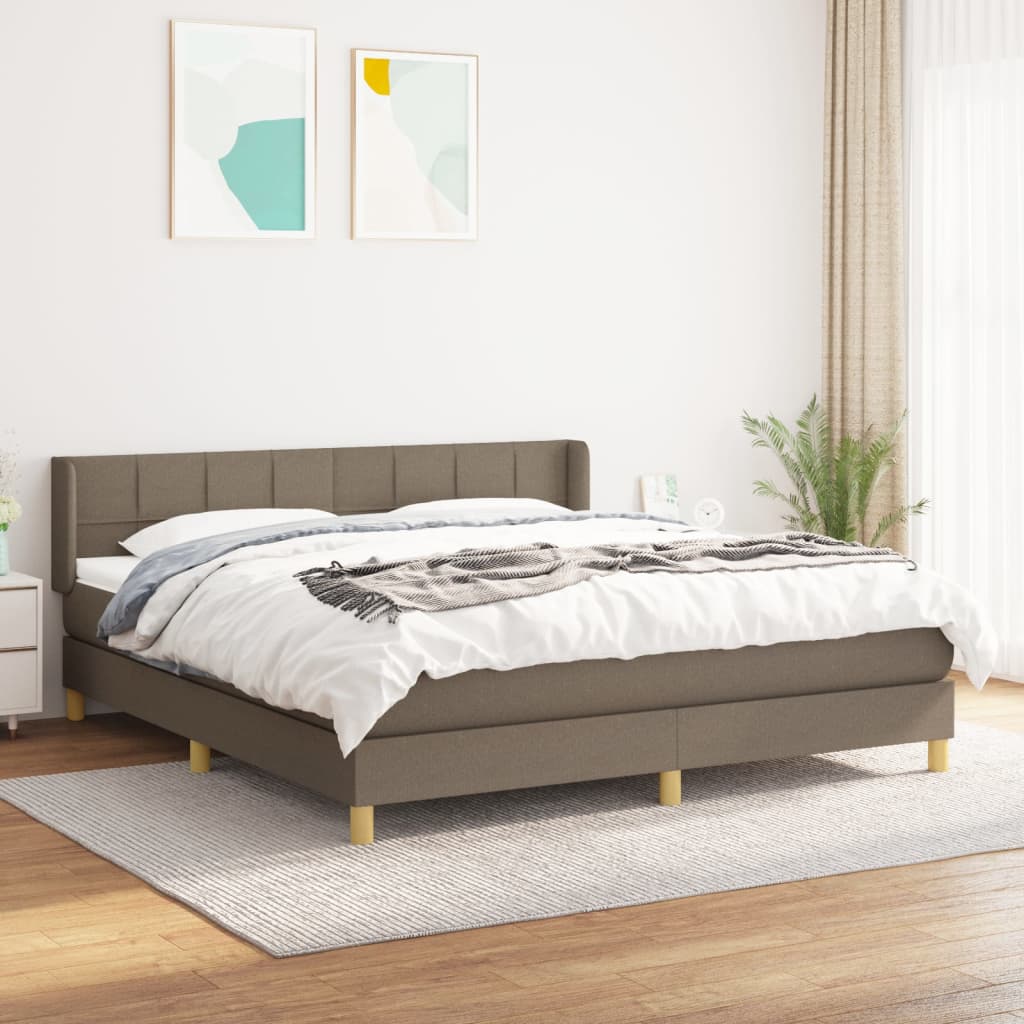 Boxspringbett Mit Matratze Stoff Taupe