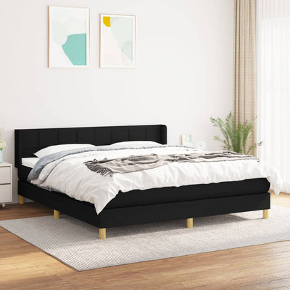 Boxspringbett Mit Matratze Stoff Schwarz