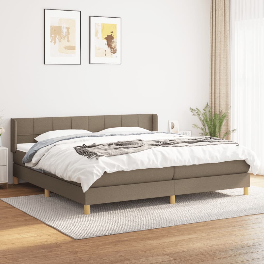 Boxspringbett Mit Matratze Stoff Taupe