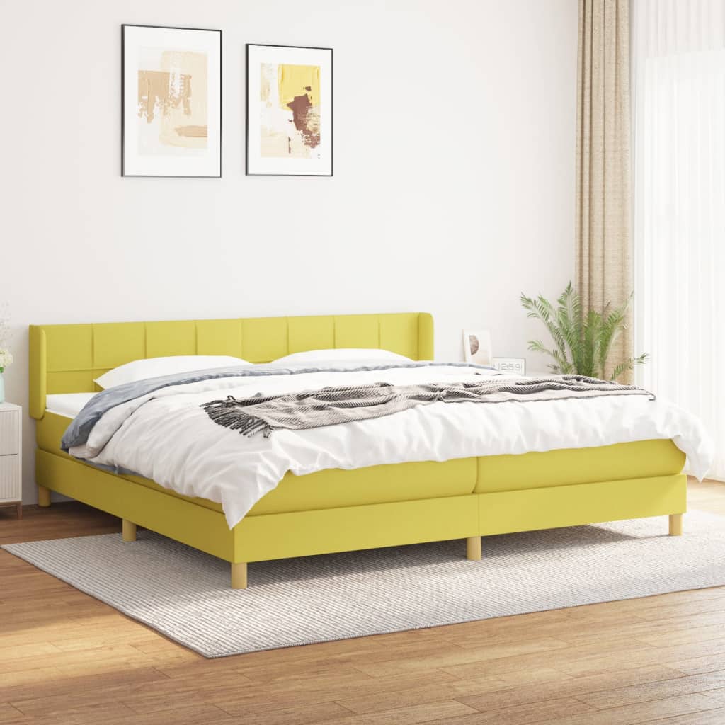 Boxspringbett Mit Matratze Stoff Grün